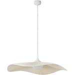 Mediterrania 1-Tier Pendant - White / Cream Translucent Ribbon