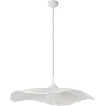 Mediterrania 1-Tier Pendant - White / White Translucent Ribbon