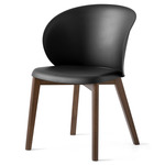 Tuka Wooden Base Armchair - Smoke / Matte Black