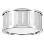 Kendal Ceiling Flush Light - Polished Nickel / White Glass