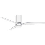Facet Flush Smart Ceiling Fan with Light - Matte White / Clear