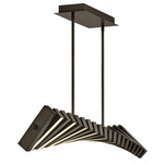 Stitch Linear Chandelier - Black Oxide / White