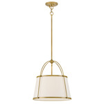 Clarke Pendant - Off White/ Lacquered Dark Brass