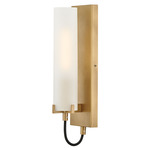 Ryden Wall Sconce - Heritage Brass / White