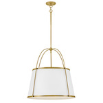 Clarke Pendant - Off White/ Lacquered Dark Brass