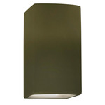 Rectangular Integrated LED Downlight Wall Sconce - Matte Green