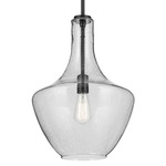 Everly Bell Pendant - Black / Clear Seeded