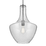 Everly Bell Pendant - Chrome / Clear Seeded