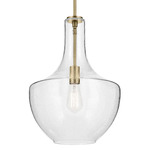 Everly Bell Pendant - Natural Brass / Clear Seeded