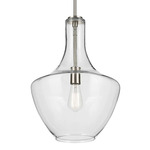 Everly Bell Pendant - Brushed Nickel / Clear