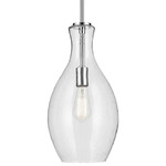 Everly Tulip Pendant - Chrome / Clear Seeded