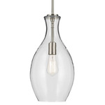 Everly Tulip Pendant - Brushed Nickel / Clear