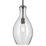 Everly Tulip Pendant - Olde Bronze / Clear Seeded