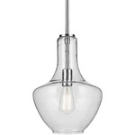 Everly Bell Pendant - Chrome / Clear Seeded