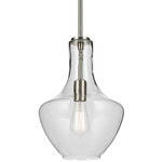 Everly Bell Pendant - Brushed Nickel / Clear