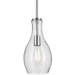 Everly Tulip Pendant - Chrome / Clear Seeded