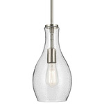 Everly Tulip Pendant - Brushed Nickel / Clear Seeded