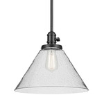 Avery Cone Pendant - Black / Clear Seeded