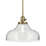 Avery Bell Pendant - Natural Brass / Clear Seeded