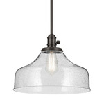 Avery Bell Pendant - Olde Bronze / Clear Seeded