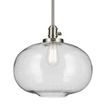 Avery Globe Pendant - Brushed Nickel / Clear Seeded