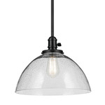 Avery Dome Pendant - Black / Clear Seeded