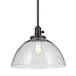 Avery Dome Pendant - Olde Bronze / Clear Seeded