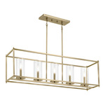 Crosby Linear Pendant - Natural Brass / Clear