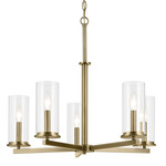 Crosby Chandelier - Natural Brass / Clear