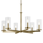 Crosby Chandelier - Natural Brass / Clear