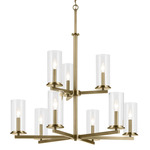 Crosby Chandelier - Natural Brass / Clear