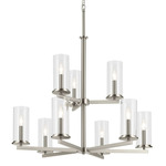 Crosby Chandelier - Brushed Nickel / Clear