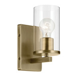 Crosby Wall Sconce - Natural Brass / Clear