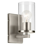 Crosby Wall Sconce - Brushed Nickel / Clear