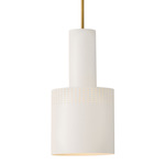 Casey Pendant - Lacquered Brass/ Off White