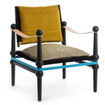 Twain Low Armchair - Black / Yellow Back/ Light Yellow Seat/ Blue Belt