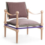 Twain Low Armchair - Natural / Pink Back/ Light Pink Seat/ Violet Belt