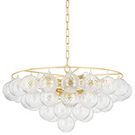 Mimi Chandelier - Aged Brass / Clear