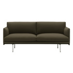 Outline 2-Seater Sofa - Polished Aluminum / Divina 984