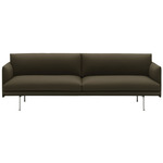 Outline 3-Seater Sofa - Polished Aluminum / Divina 984