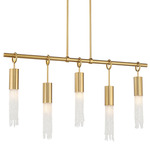 Chelsea Linear Chandelier - Warm Brass / Clear