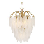 Boa Chandelier - Warm Brass / Frosted