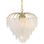 Boa Chandelier - Warm Brass / Frosted