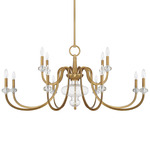 Bergdorf Tiered Chandelier - Warm Brass / Clear