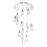 Martini Color-Select Round Multi Light Pendant - Polished Nickel / Optic Crystal