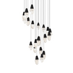 Martini Color-Select Round Multi Light Pendant - Black / Optic Haze Quartz