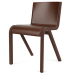 Ready Dining Chair - Red Stained Oak/ Brown Leather