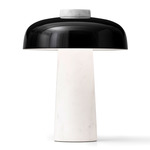 Reverse Table Lamp - White Carrara Marble / Black