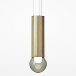 Prisma Vertical Pendant - Yellow Zinc / Smoke Grey