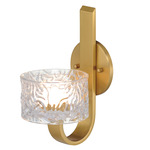 Elysian Wall Light - Natural Aged Brass / Clear